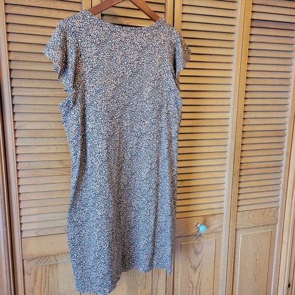 Goodthreads Leopard Print Dress with Ruffled Sleeves - Picture 3 of 6